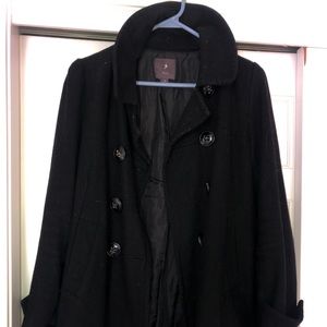 Black Raised PeaCoat size Medium
